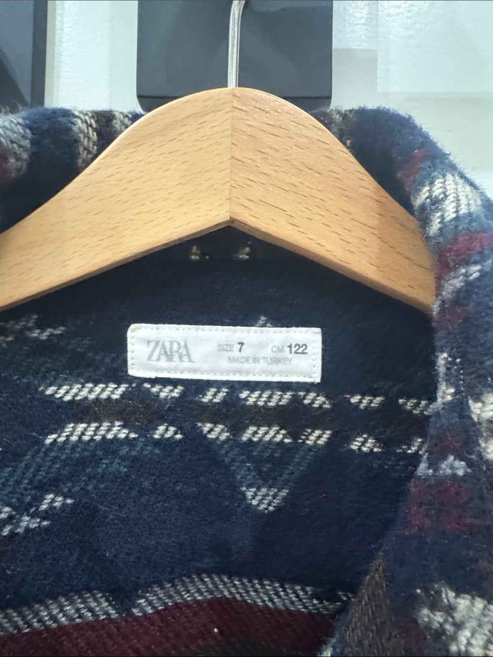 Zara Navy Multicolor Patterned Button-Down Shirt Jacket - Picture 2 of 2